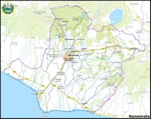 Mapa del departamento de Sonsonate