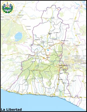 Mapa del departamento de La Libertad (El Salvador)