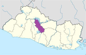 Mapa de ubicación del departamento de Cuscatlán.
