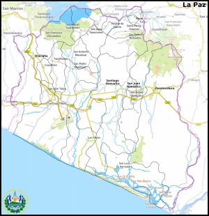 Mapa del departamento de La Paz (El Salvador)