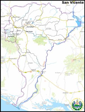 Mapa del departamento de San Vicente