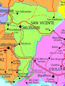 Principales ciudades del departamento de San Vicente.