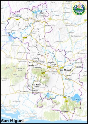 Mapa del departamento de San Miguel