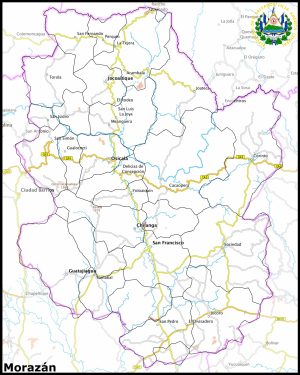 Mapa del departamento de Morazán