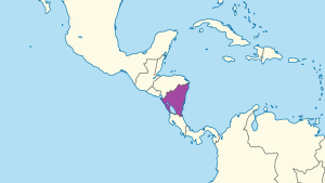 Mapa que muestra la ubicación de Nicaragua en Centroamérica. Mapa que muestra la ubicación de Nicaragua en Centroamérica.