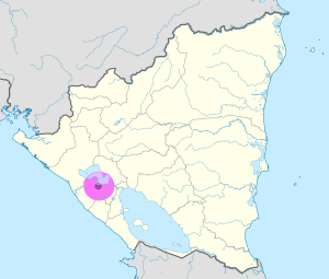 Mapa de ubicación de Managua en Nicaragua. Mapa de ubicación de Managua en Nicaragua.