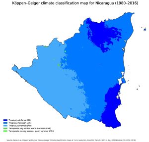 Mapa climático de Nicaragua