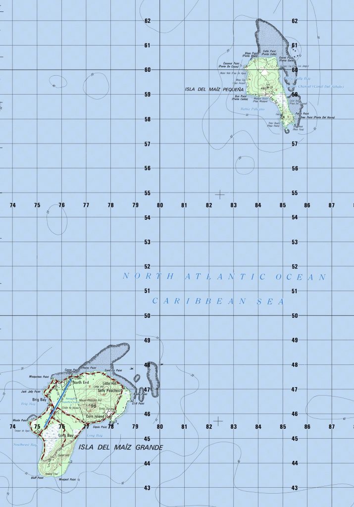 Mapa de Corn Island.