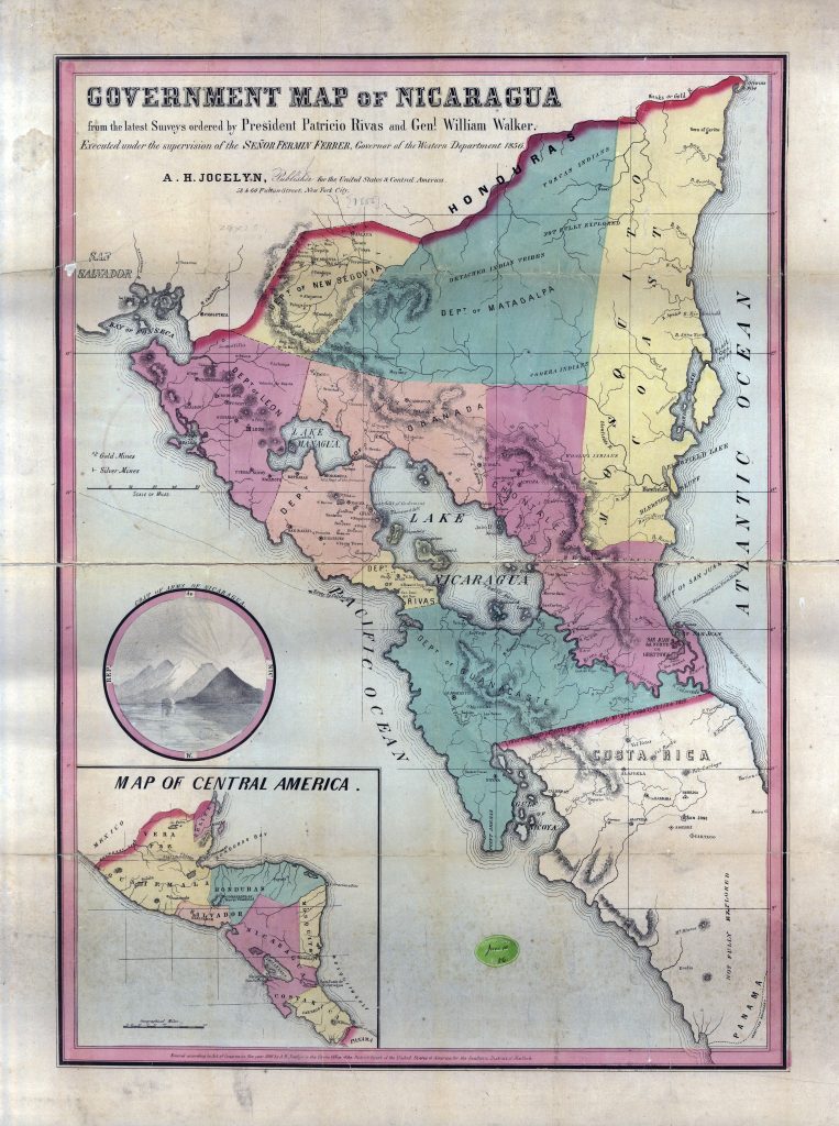 Mapa de Nicaragua de 1856.