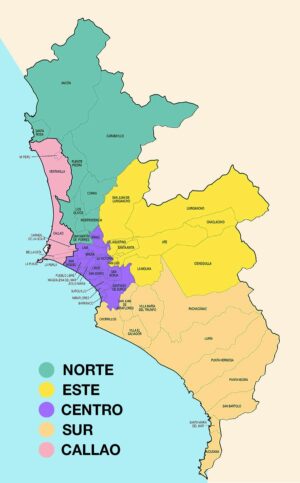 ¿Cuáles son los sectores del área metropolitana de Lima?