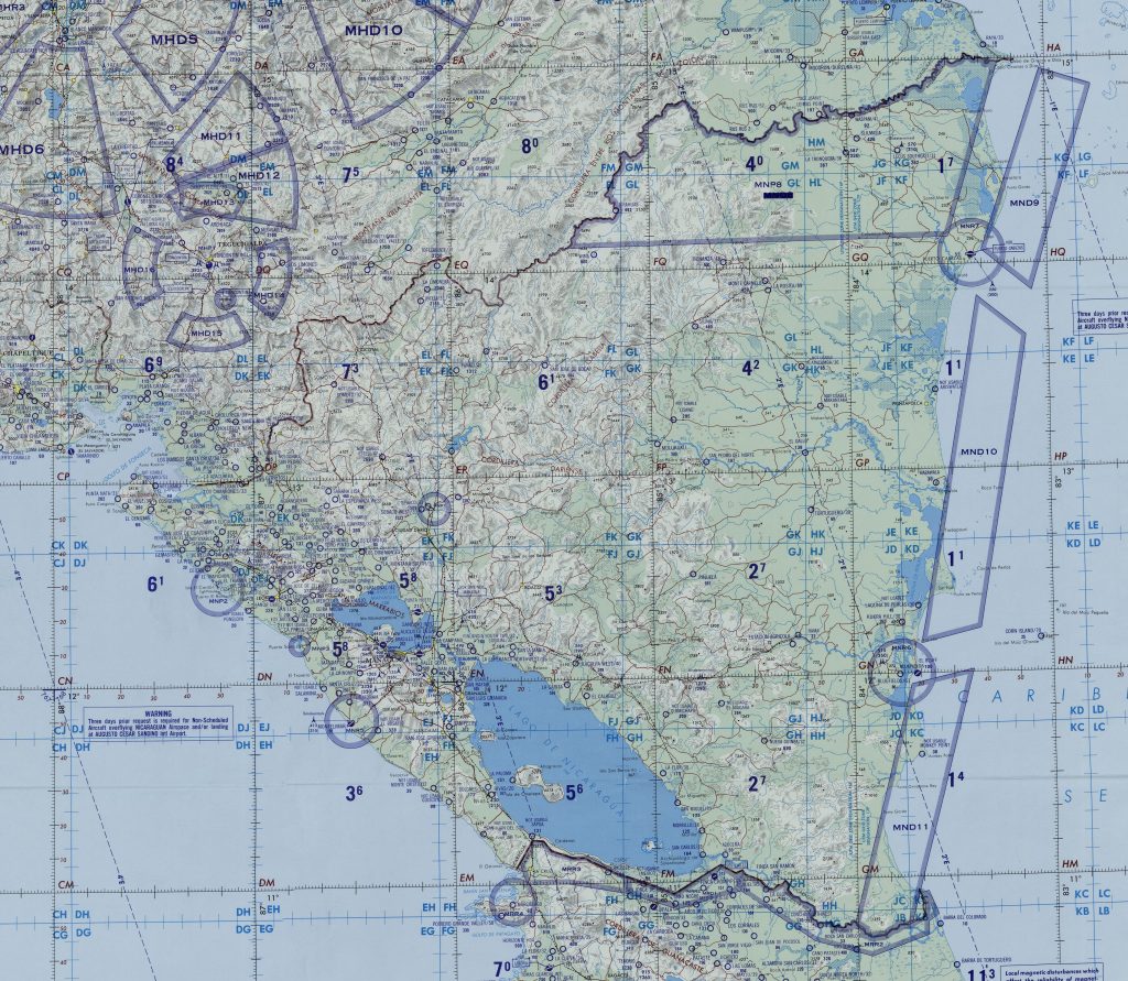 Carta de Navegación Operativa (CNO) de Nicaragua 1989.