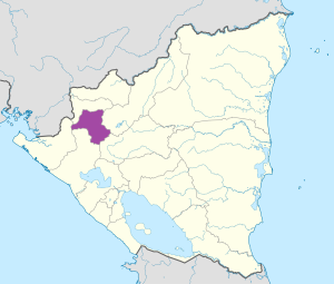 Mapa de ubicación del departamento de Estelí en Nicaragua.