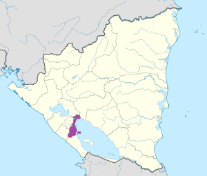 Mapa de ubicación del departamento de Granada en Nicaragua. Mapa de ubicación del departamento de Granada en Nicaragua.