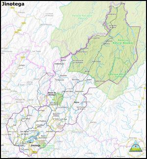 Mapa del departamento de Jinotega