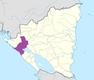Mapa de ubicación del departamento de León en Nicaragua. Mapa de ubicación del departamento de León en Nicaragua.