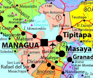 Principales ciudades del departamento de Managua. Principales ciudades del departamento de Managua.