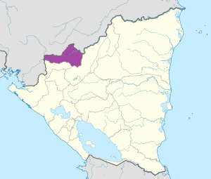 Mapa de ubicación del departamento de Nueva Segovia en Nicaragua. Mapa de ubicación del departamento de Nueva Segovia en Nicaragua.