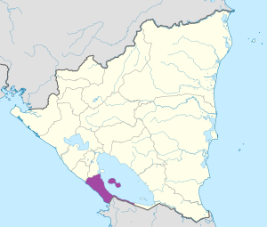 Mapa de ubicación del departamento de Rivas en Nicaragua. Mapa de ubicación del departamento de Rivas en Nicaragua.