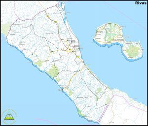 Mapa del departamento de Rivas