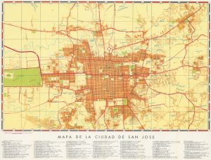 Mapa de la ciudad de San José, Costa Rica 1967.