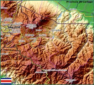 Mapa físico de la provincia de Cartago. Mapa físico de la provincia de Cartago.