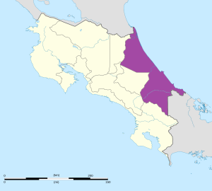 Mapa de ubicación de la provincia de Limón en Costa Rica. Mapa de ubicación de la provincia de Limón en Costa Rica.