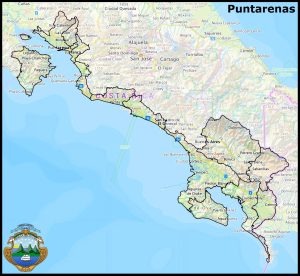 Mapa de la provincia de Puntarenas