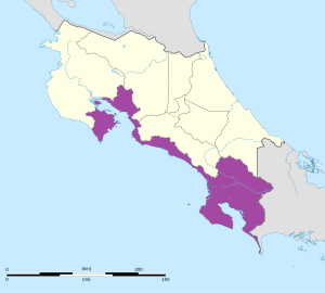 Mapa de ubicación de la provincia de Puntarenas en Costa Rica. Mapa de ubicación de la provincia de Puntarenas en Costa Rica.