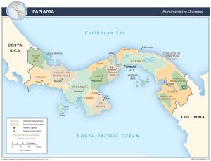 Mapa político de Panamá.