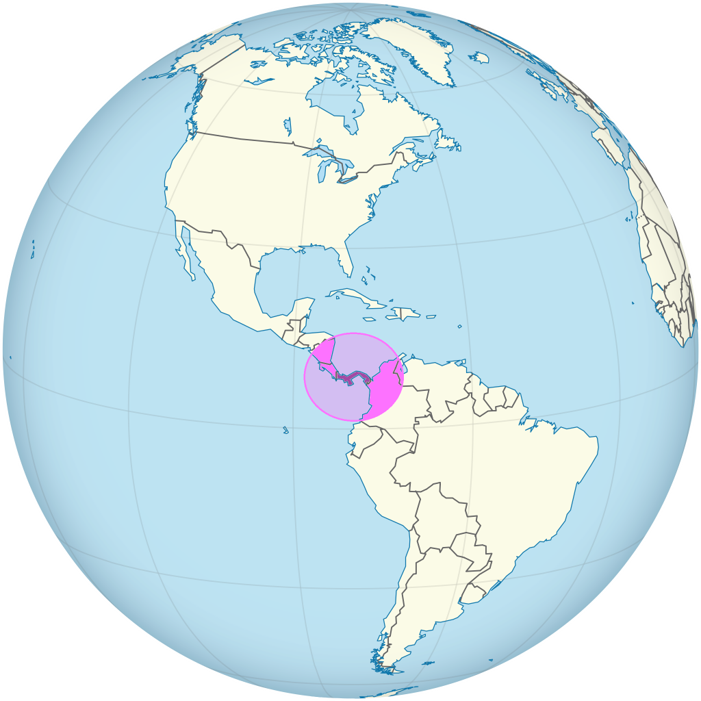 Mapa de ubicación de Panamá.