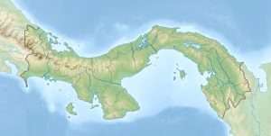 Mapa físico en blanco de Panamá.