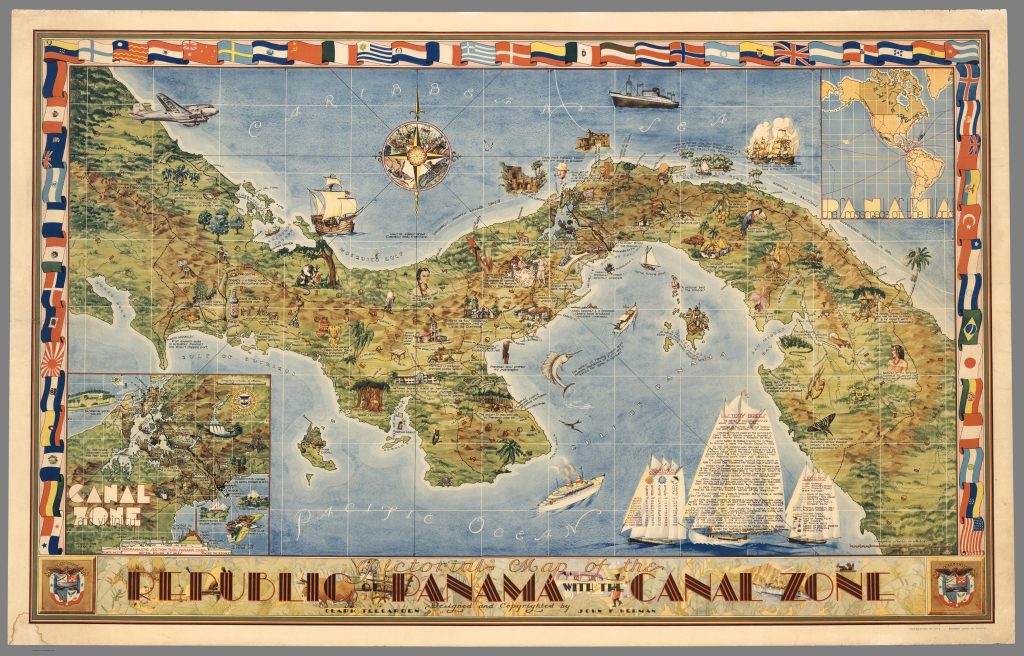 Mapa pictórico de la República de Panamá, 1941.