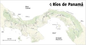 Mapa de los principales ríos de Panamá.