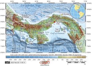 Mapa topográfico de Panamá.