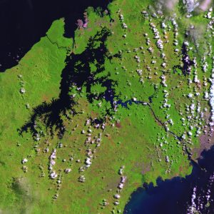 Imagen satelital del Canal de Panamá del 28 de mayo de 2002. Imagen satelital del Canal de Panamá del 28 de mayo de 2002.