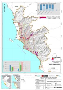 Mapa de las áreas comerciales y industriales de la metrópoli de Lima.