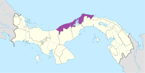 Mapa de ubicación de la provincia de Colón en Panamá. Mapa de ubicación de la provincia de Colón en Panamá.