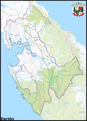 Mapa de la provincia de Darién