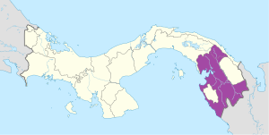 Mapa de ubicación de la provincia de Darién en Panamá.