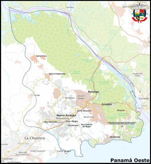 Mapa de la provincia de Panamá Oeste