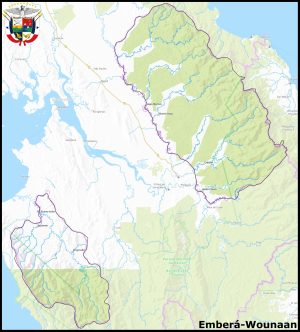 Mapa de la comarca Emberá-Wounaan