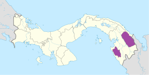 Mapa de ubicación de la comarca Emberá-Wounaan en Panamá. Mapa de ubicación de la comarca Emberá-Wounaan en Panamá.