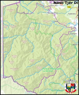 Mapa de la comarca Naso Tjër Di