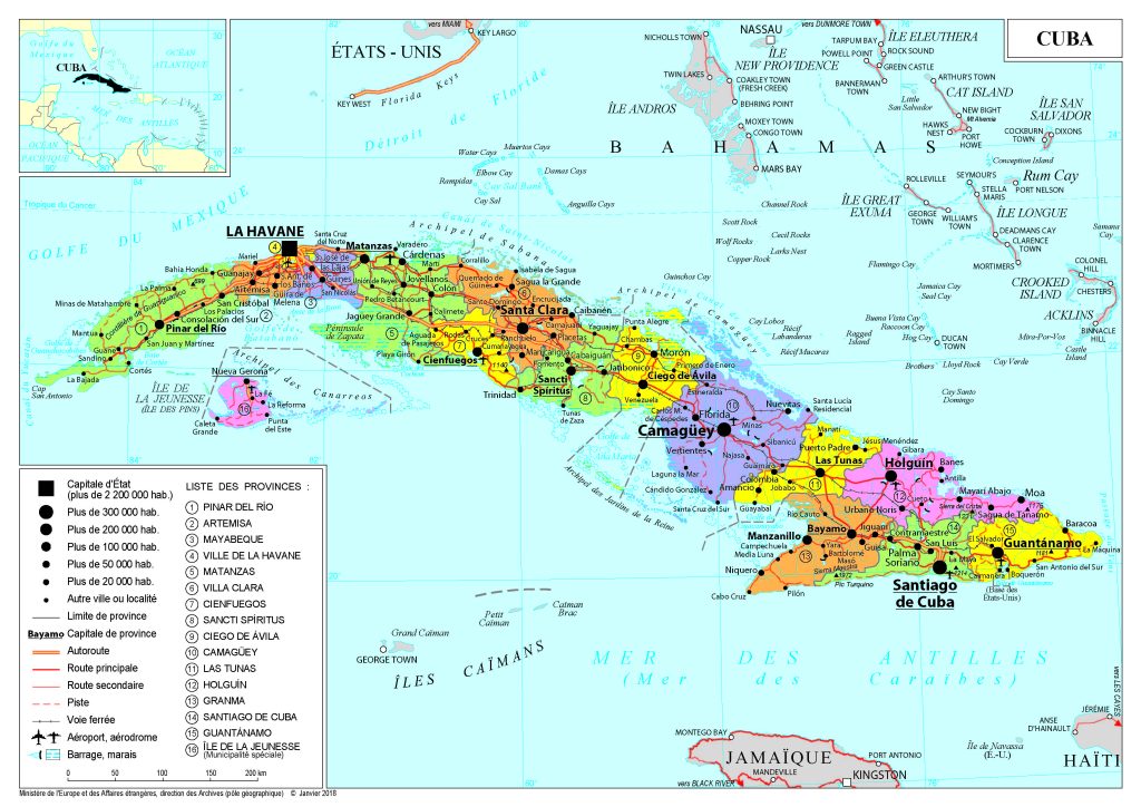 Mapa de Cuba.