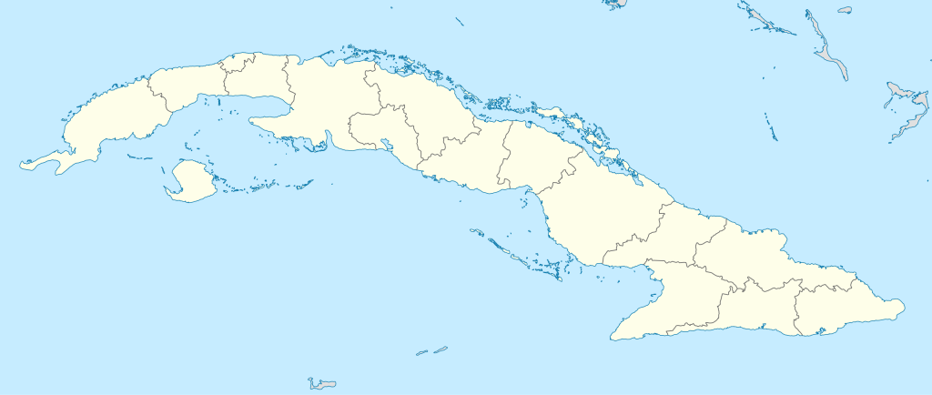 Mapa mudo de Cuba.