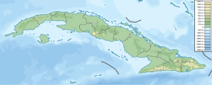 Mapa topográfico en blanco de Cuba.
