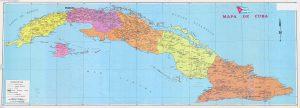 Mapa de las provincias de Cuba en 1902.