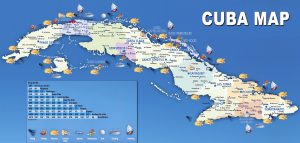 Mapa turístico de Cuba