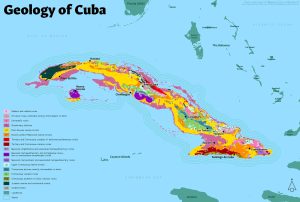 Mapa geológico de Cuba.