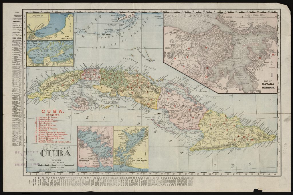 Mapa de Cuba de 1904.